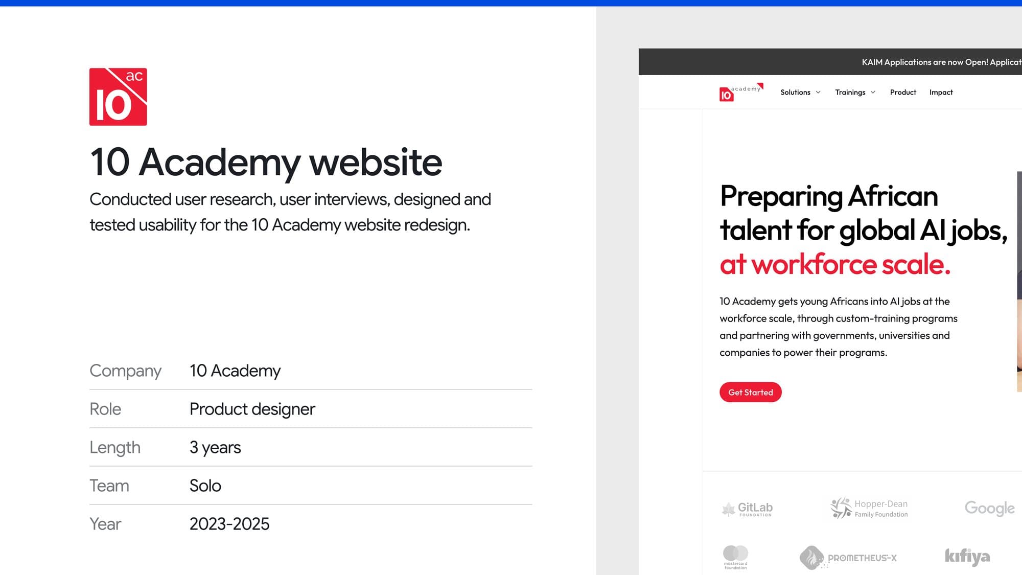 10 Academy — A marketing site redesign, tested rather than guessed