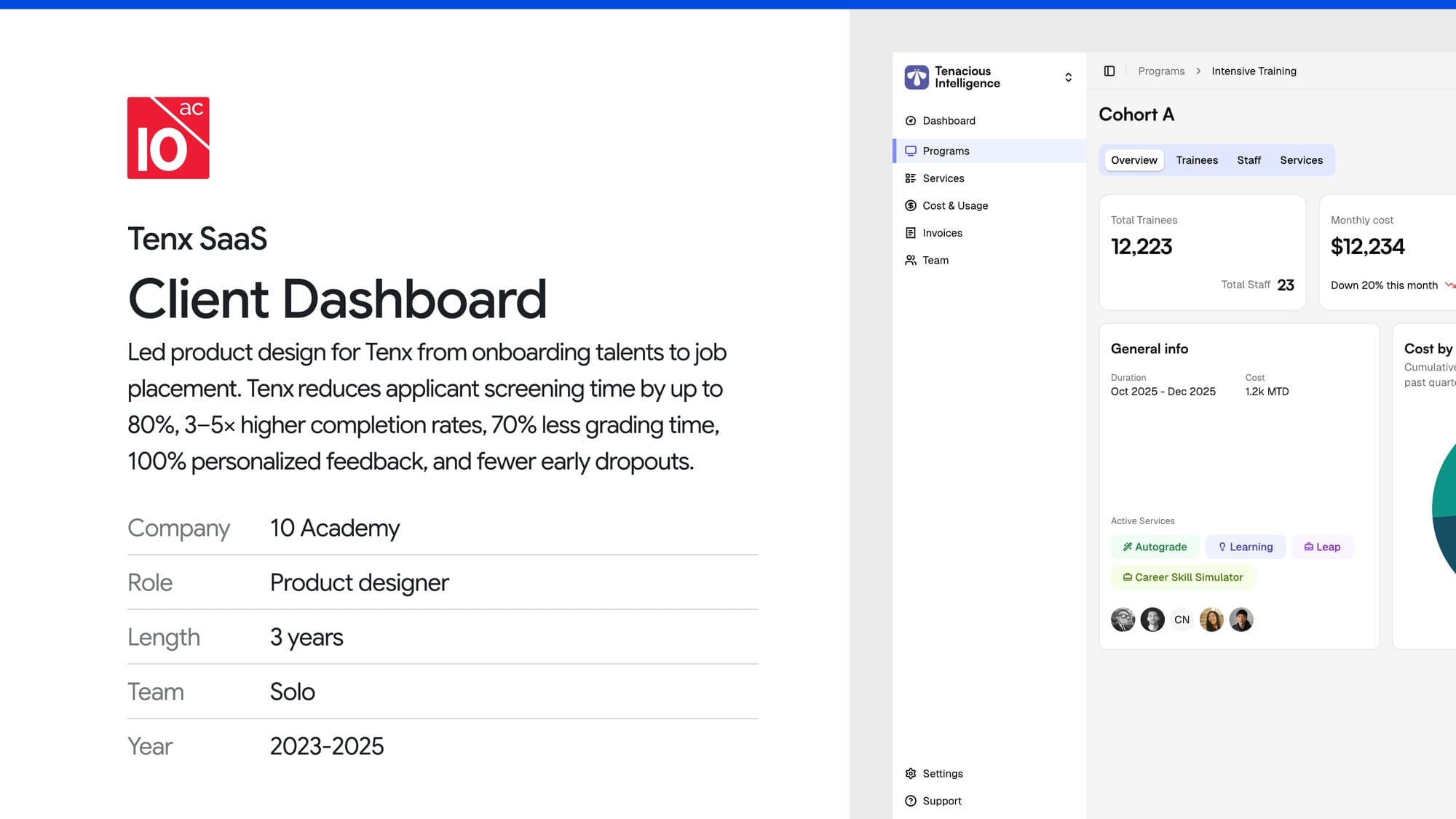 Tenx — A learning management platform that takes talent from onboarding to placement